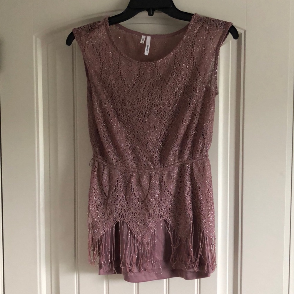 dressy tank top with knit detail